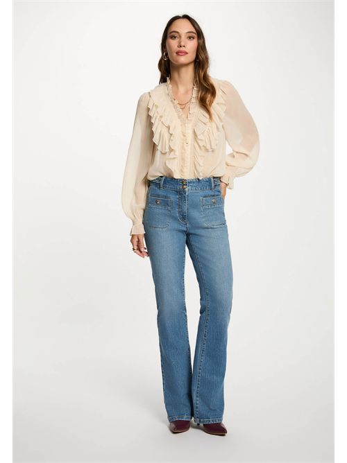 Shirt with ruffles CATHY ( FRENCH SIZES ) MORGAN DE TOI | CATHYCREME