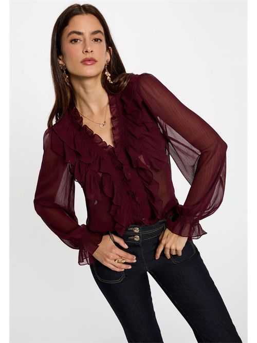 Shirt with ruffles CATHY ( FRENCH SIZES ) MORGAN DE TOI | CATHYPRUNE