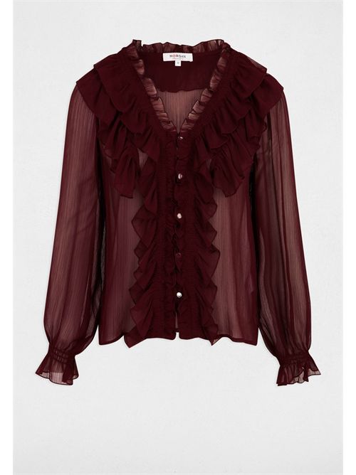Shirt with ruffles CATHY ( FRENCH SIZES ) MORGAN DE TOI | CATHYPRUNE