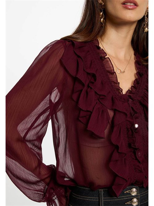 Shirt with ruffles CATHY ( FRENCH SIZES ) MORGAN DE TOI | CATHYPRUNE