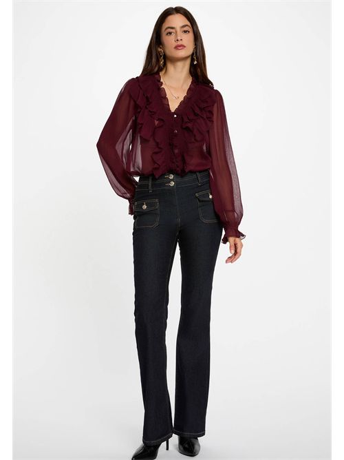 Shirt with ruffles CATHY ( FRENCH SIZES ) MORGAN DE TOI | CATHYPRUNE