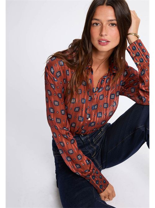 Camicia con tsampa geometrica CILGAL.F ( TAGLIE FRANCESI ) MORGAN DE TOI | CILGAL.FMULTICOLORE