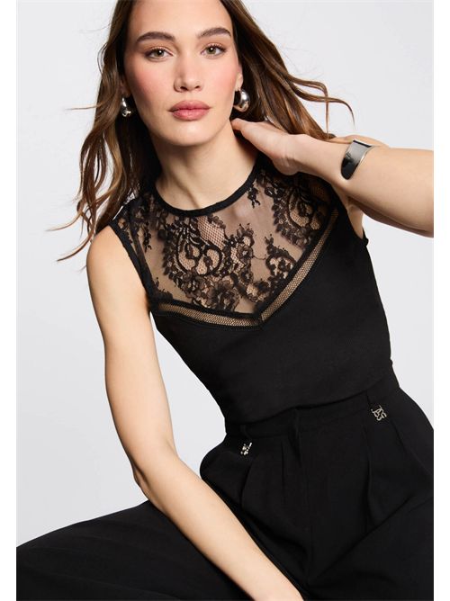 Black top with lace inserts DALI MORGAN DE TOI | DALINOIR