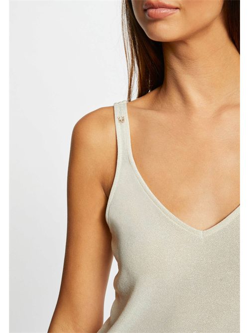 V-neck tank top with laminated yarn DANIEL MORGAN DE TOI | DANIELIVOIRE