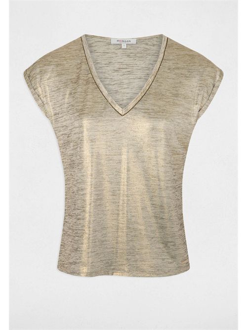 V-neck sweater with shiny yarn DAYA MORGAN DE TOI | DAYA1JAUNE OR