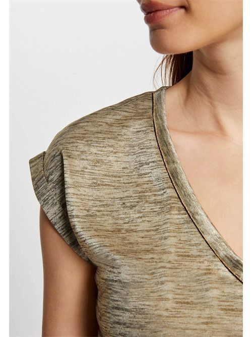 V-neck sweater with shiny yarn DAYA MORGAN DE TOI | DAYA1JAUNE OR