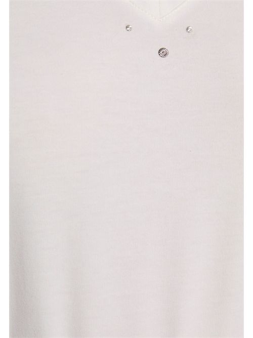 T-shirt bianca con applicazioni gioiello DCLO MORGAN DE TOI | DCLOBLANC