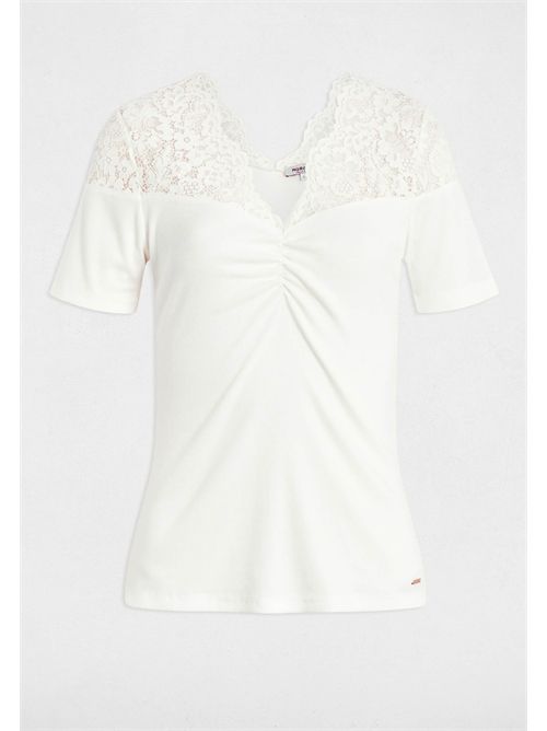 T-shirt with lace DELINE MORGAN DE TOI | DELINEBLANC