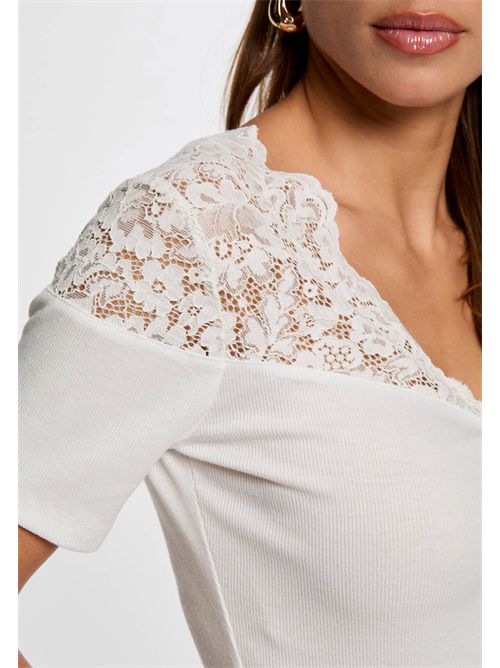 T-shirt with lace DELINE MORGAN DE TOI | DELINEBLANC