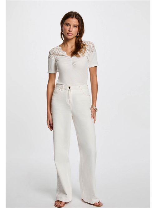 T-shirt with lace DELINE MORGAN DE TOI | DELINEBLANC