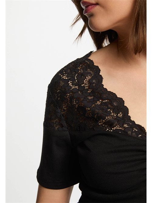 T-shirt with lace DELINE MORGAN DE TOI | DELINENOIR