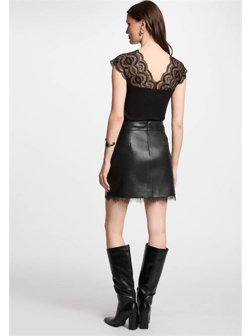 Top with lace inserts and V-neck DELI MORGAN DE TOI | DELINOIR
