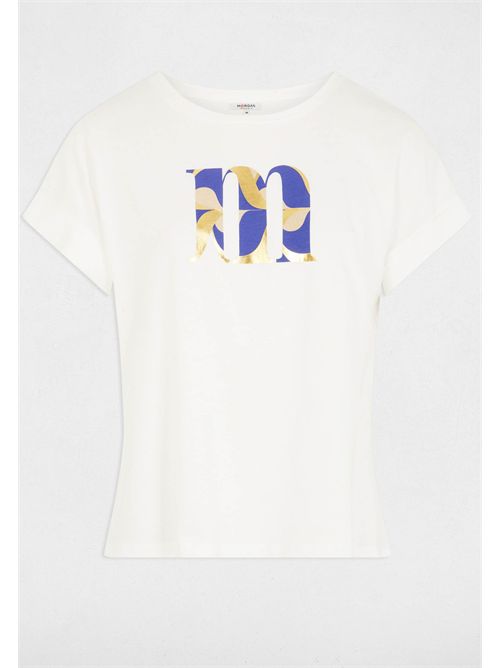 T-shirt bianca con logo grafico DEM MORGAN DE TOI | DEMBLANC