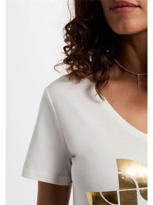 T-shirt bianca con logo dorato DEMO MORGAN DE TOI | DEMOBLANC