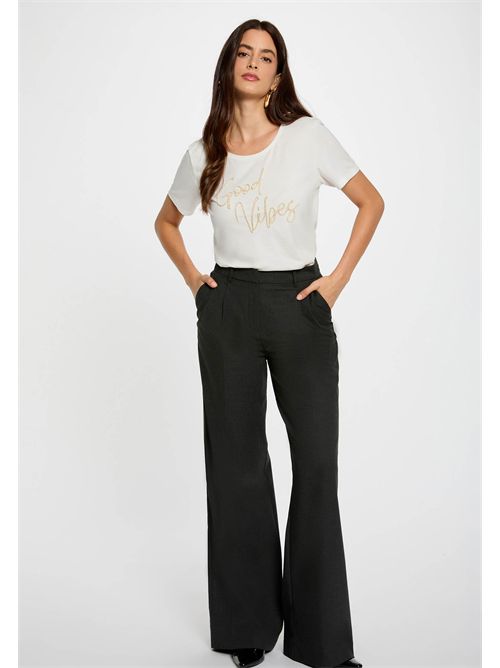 T-shirt bianca con stampa Good Vibes DGOOD MORGAN DE TOI | DGOODBLANC