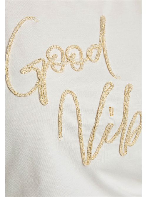 T-shirt bianca con stampa Good Vibes DGOOD MORGAN DE TOI | DGOODBLANC