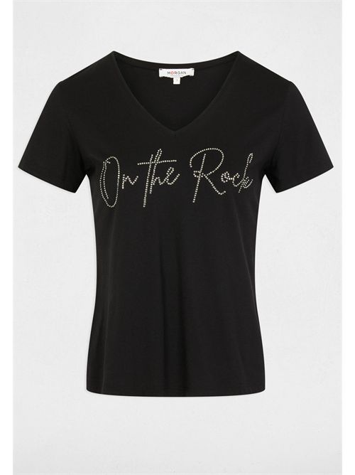 T-shirt nera con stampa On the Rock DLUCAS MORGAN DE TOI | DLUCASNOIR