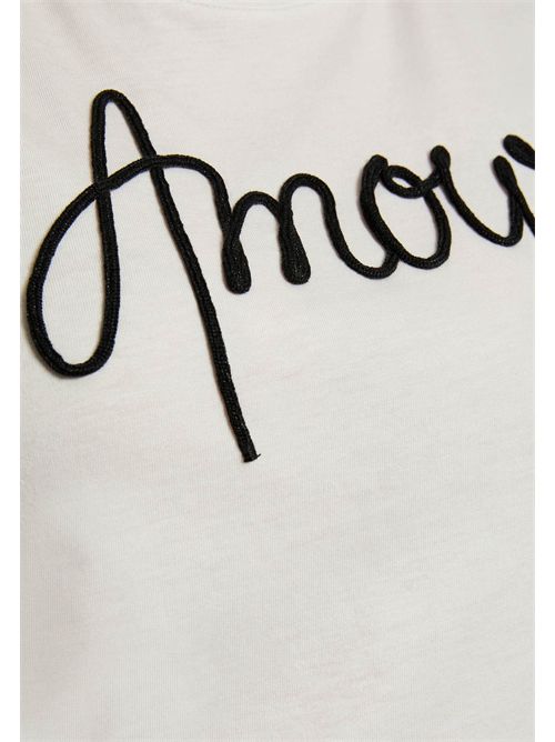 T-shirt bianca con scritta Amour DMIO MORGAN DE TOI | DMIOBLANC