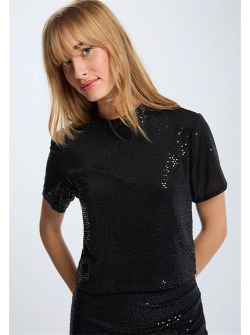 T-shirt collo alto con paillettes all over DOLIVIA MORGAN DE TOI | DOLIVIANOIR