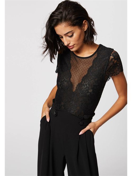Body in pizzo nero trasparente DONAO MORGAN DE TOI | DONAO.NNOIR