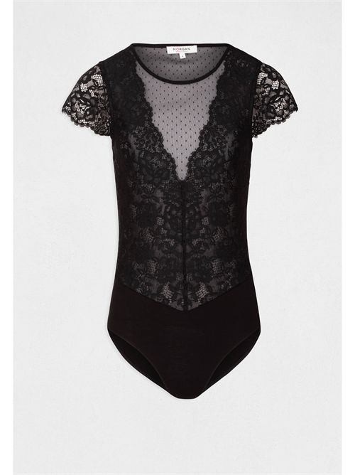 Body in pizzo nero trasparente DONAO MORGAN DE TOI | DONAO.NNOIR