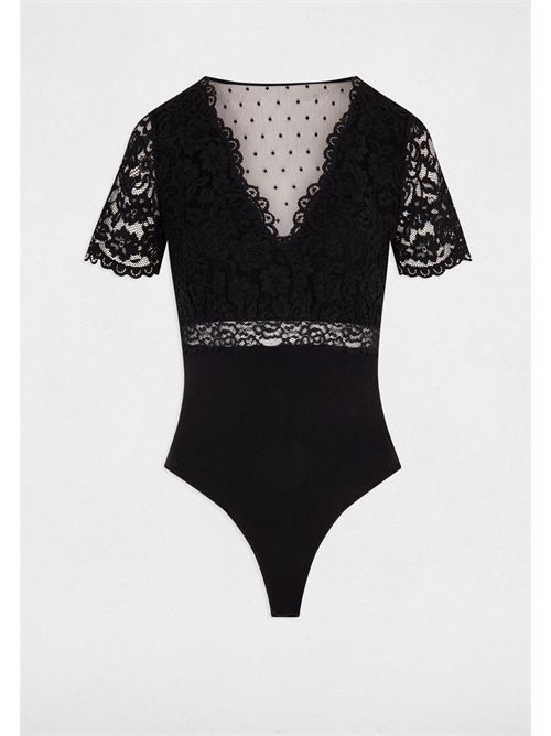 Body nero in pizzo con scollo a V DRIA MORGAN DE TOI | DRIANOIR