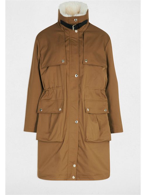 Parka lungo dalla linea moderna con collo in ecopelliccia GAPI ( TAGLIE FRANCESI ) MORGAN DE TOI | GAPICAMEL