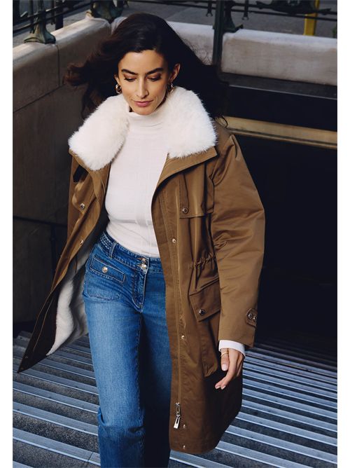 Parka lungo dalla linea moderna con collo in ecopelliccia GAPI ( TAGLIE FRANCESI ) MORGAN DE TOI | GAPICAMEL