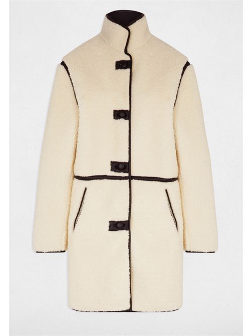 Cappotto effetto teddy con bordi a contrasto GLAINI - TAGLIE FRANCESI MORGAN DE TOI | GLAINIBEIGE