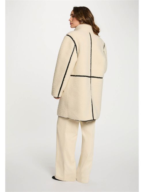 Cappotto effetto teddy con bordi a contrasto GLAINI - TAGLIE FRANCESI MORGAN DE TOI | GLAINIBEIGE