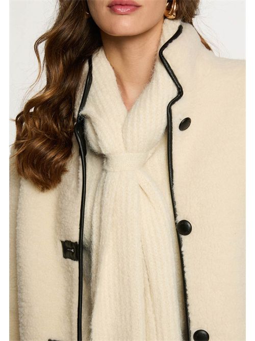 Cappotto effetto teddy con bordi a contrasto GLAINI - TAGLIE FRANCESI MORGAN DE TOI | GLAINIBEIGE