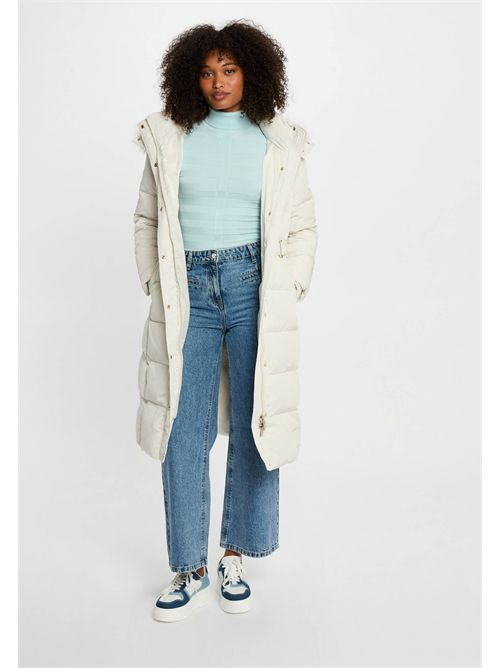 Long black down jacket with hood GSARI (FRENCH SIZES) MORGAN DE TOI | GSARIIVORY