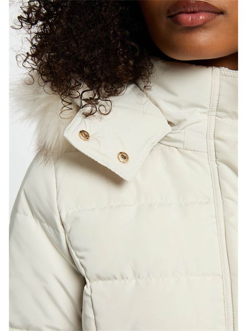 Long black down jacket with hood GSARI (FRENCH SIZES) MORGAN DE TOI | GSARIIVORY