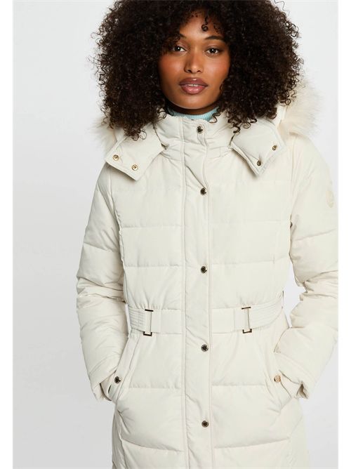 Long black down jacket with hood GSARI (FRENCH SIZES) MORGAN DE TOI | GSARIIVORY