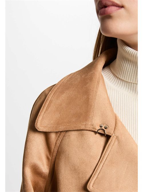 Trench in eco-daino color cammello GSUEDE - Taglie francesi MORGAN DE TOI | GSUEDEMARRON CLAIR
