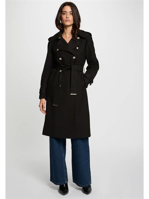 Cappotto nero doppiopetto con cintura GTRENCH - TAGLIE FRANCESI MORGAN DE TOI | GTRENCH1NOIR