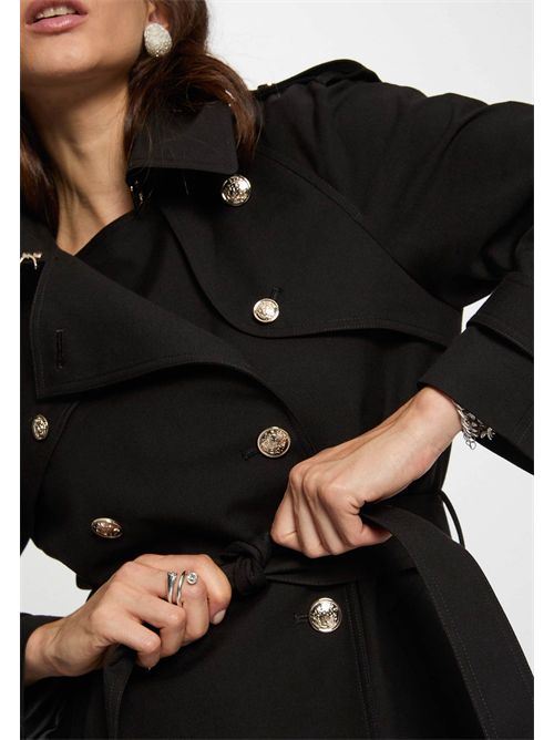 Cappotto nero doppiopetto con cintura GTRENCH - TAGLIE FRANCESI MORGAN DE TOI | GTRENCH1NOIR