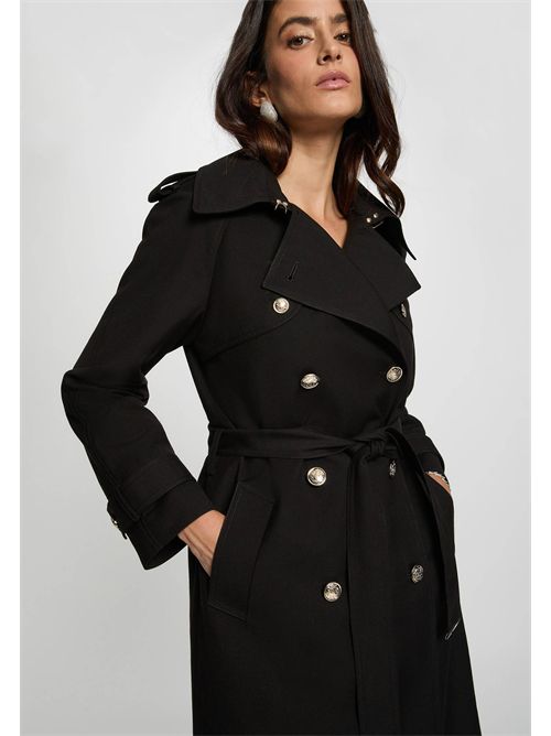 Cappotto nero doppiopetto con cintura GTRENCH - TAGLIE FRANCESI MORGAN DE TOI | GTRENCH1NOIR