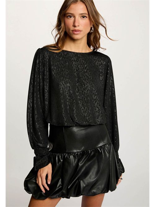 Gonna corta in ecopelle dal design moderno ( TAGLIE FRANCESI ) MORGAN DE TOI | JEDNOIR