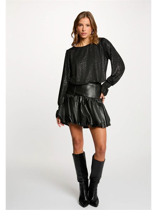 Gonna corta in ecopelle dal design moderno ( TAGLIE FRANCESI ) MORGAN DE TOI | JEDNOIR