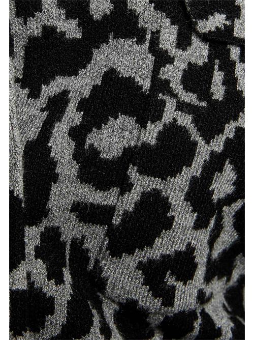 Cardigan with animal print and contrasting collar MBOLEO MORGAN DE TOI | MBOLEOMID-GREY