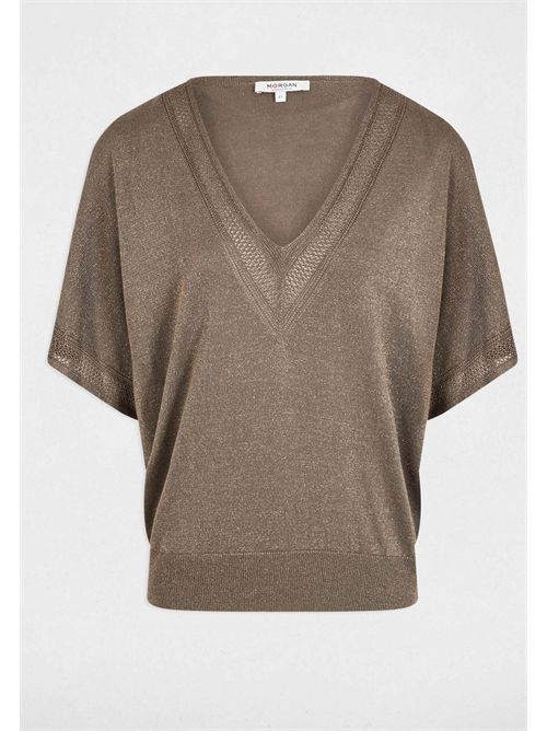 V-neck sweater with shiny yarn MCHRIS MORGAN DE TOI | MCHRISVERT KAKI