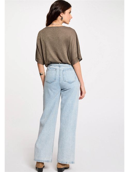 V-neck sweater with shiny yarn MCHRIS MORGAN DE TOI | MCHRISVERT KAKI