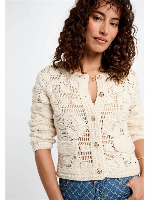 Cardigan traforato avorio MDAF MORGAN DE TOI | MDAFIVOIRE