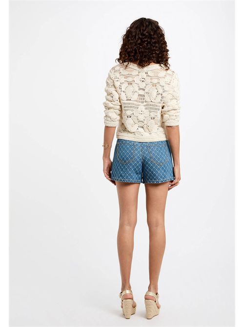 Cardigan traforato avorio MDAF MORGAN DE TOI | MDAFIVOIRE