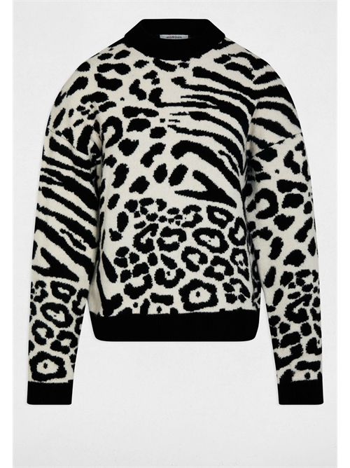 maglia jacquard con stampa animalier MFELIXA MORGAN DE TOI | MFELIXAIVOIRE