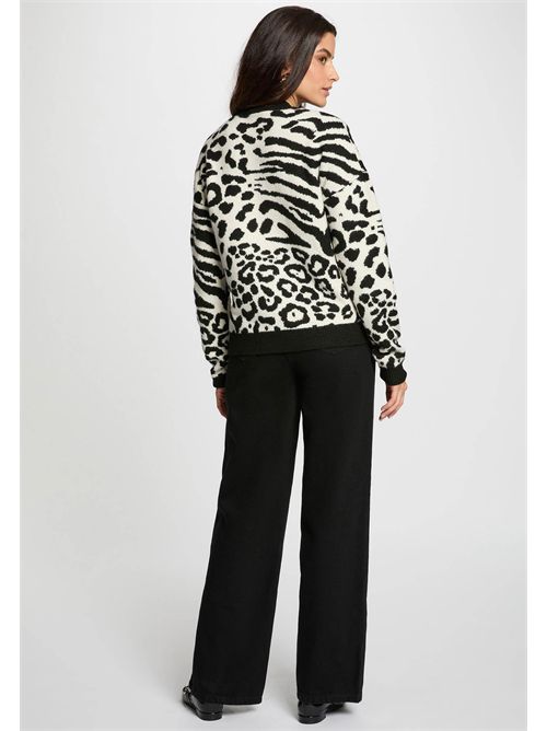 maglia jacquard con stampa animalier MFELIXA MORGAN DE TOI | MFELIXAIVOIRE