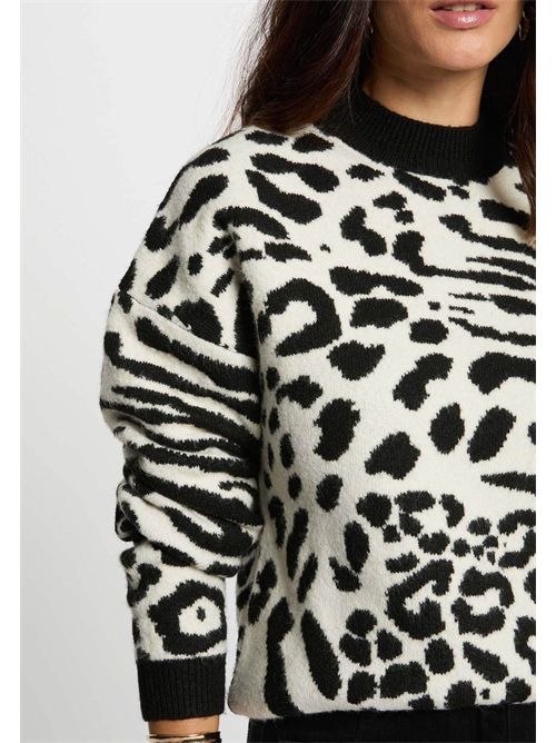 maglia jacquard con stampa animalier MFELIXA MORGAN DE TOI | MFELIXAIVOIRE