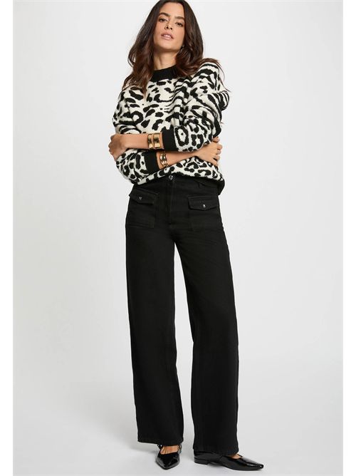 maglia jacquard con stampa animalier MFELIXA MORGAN DE TOI | MFELIXAIVOIRE