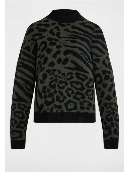 maglia jacquard con stampa animalier MFELIXA MORGAN DE TOI | MFELIXAVERT KAKI